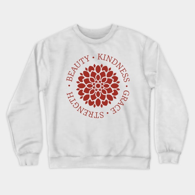 Dahlia Flower Meaning in Wine Crewneck Sweatshirt by racheldwilliams